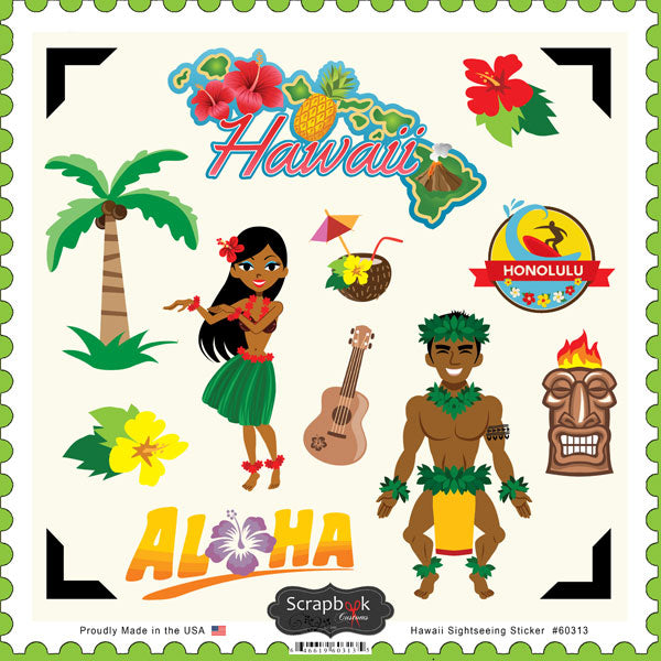 Scrapbook Customs HAWAII ADVENTURE KIT Papers and Stickers 10pc