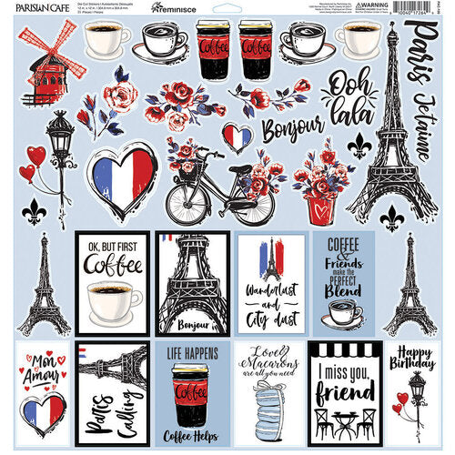 Reminisce PARISIAN CAFE Scrapbook Paper Pack 2pc