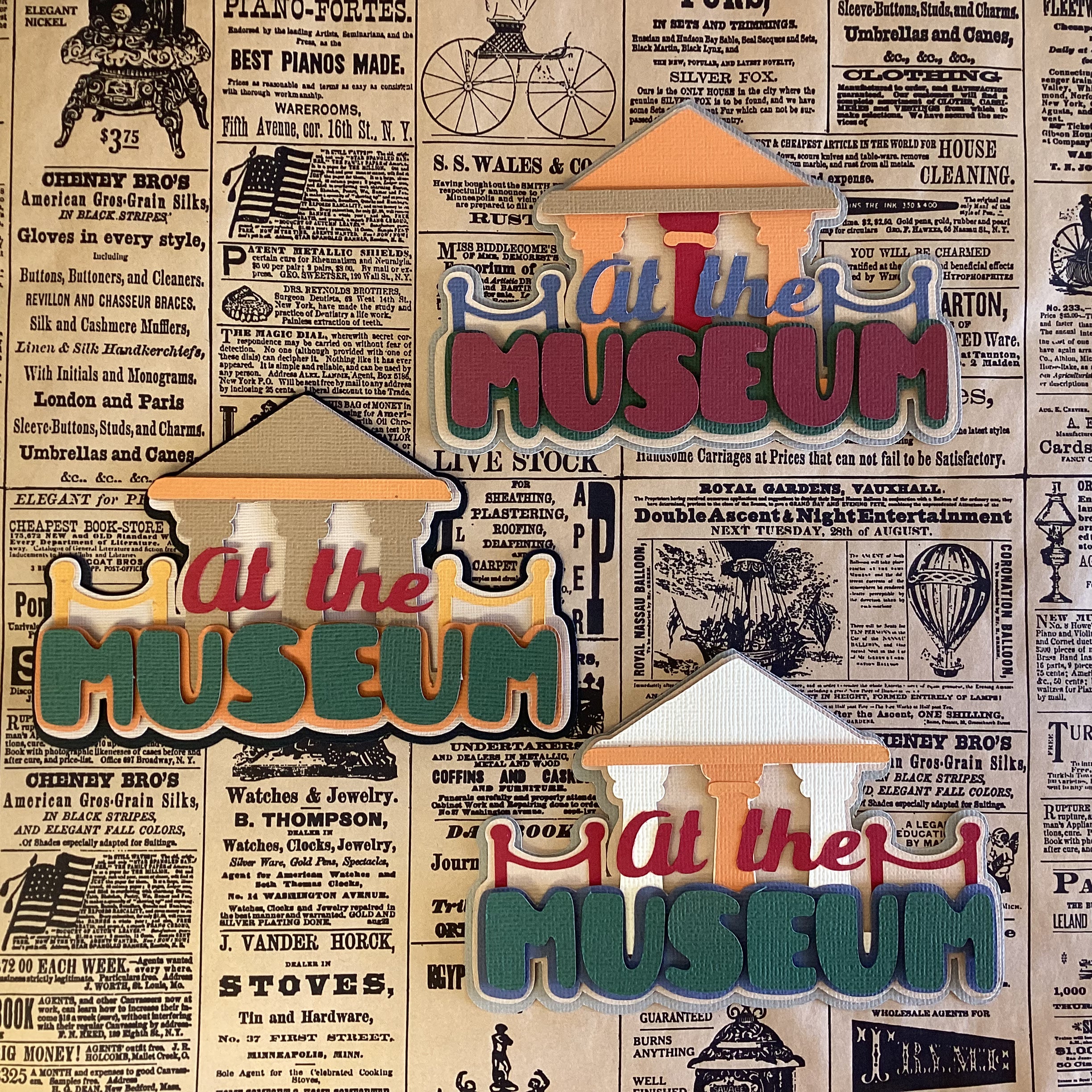 AT THE MUSEUM Travel 3D Scrapbook Die Cut Embellishment