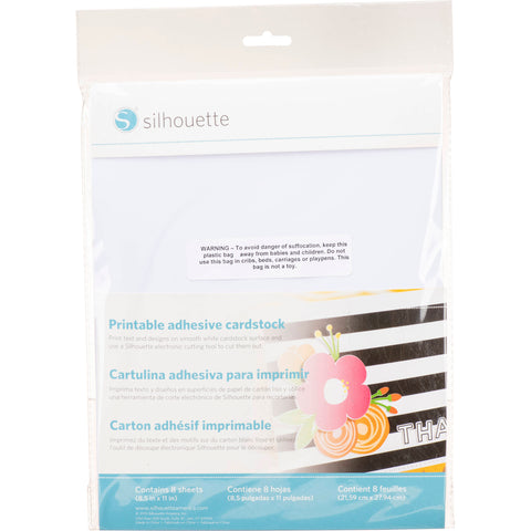 Silhouette PRINTABLE ADHESIVE CARDSTOCK White Sheets