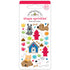 Doodlebug Doggone Cute THROW FETCH REPEAT SHAPE SPRINKLES Stickers 37pc