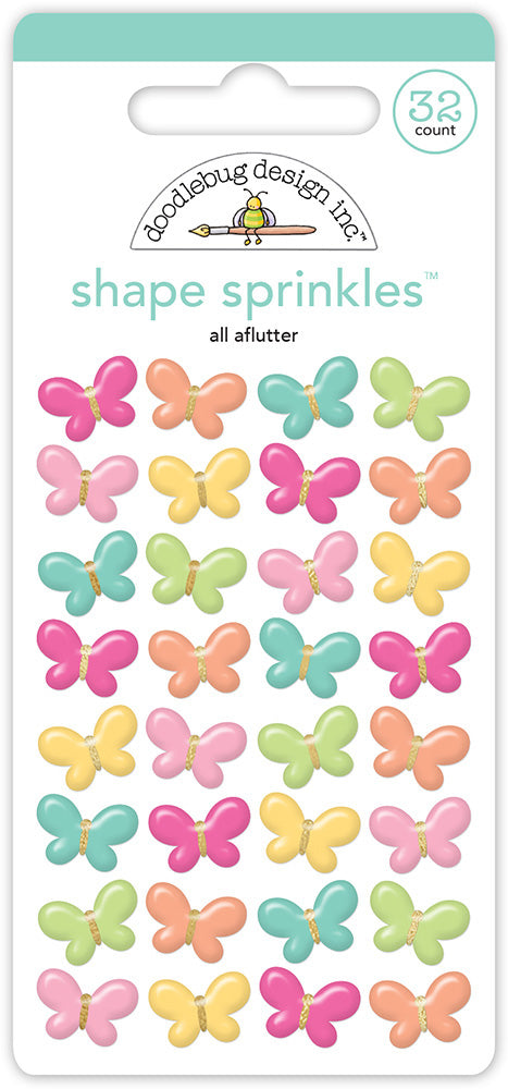 Doodlebug ALL AFLUTTER Shape Sprinkles 32pc