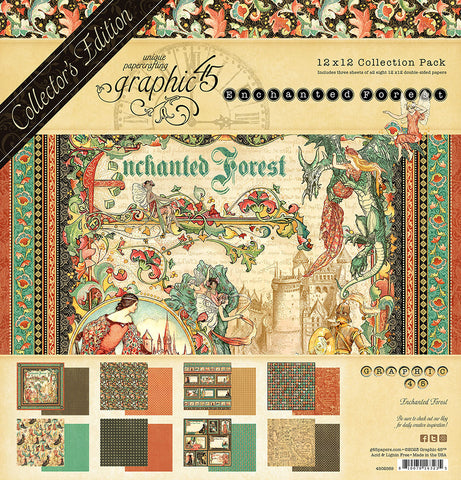 Graphic 45 ENCHANTED FOREST 12X12 Scrapbook Collection Pack