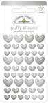 Doodlebug SILVER HEART ASSORTMENT Puffy Shapes 45pc