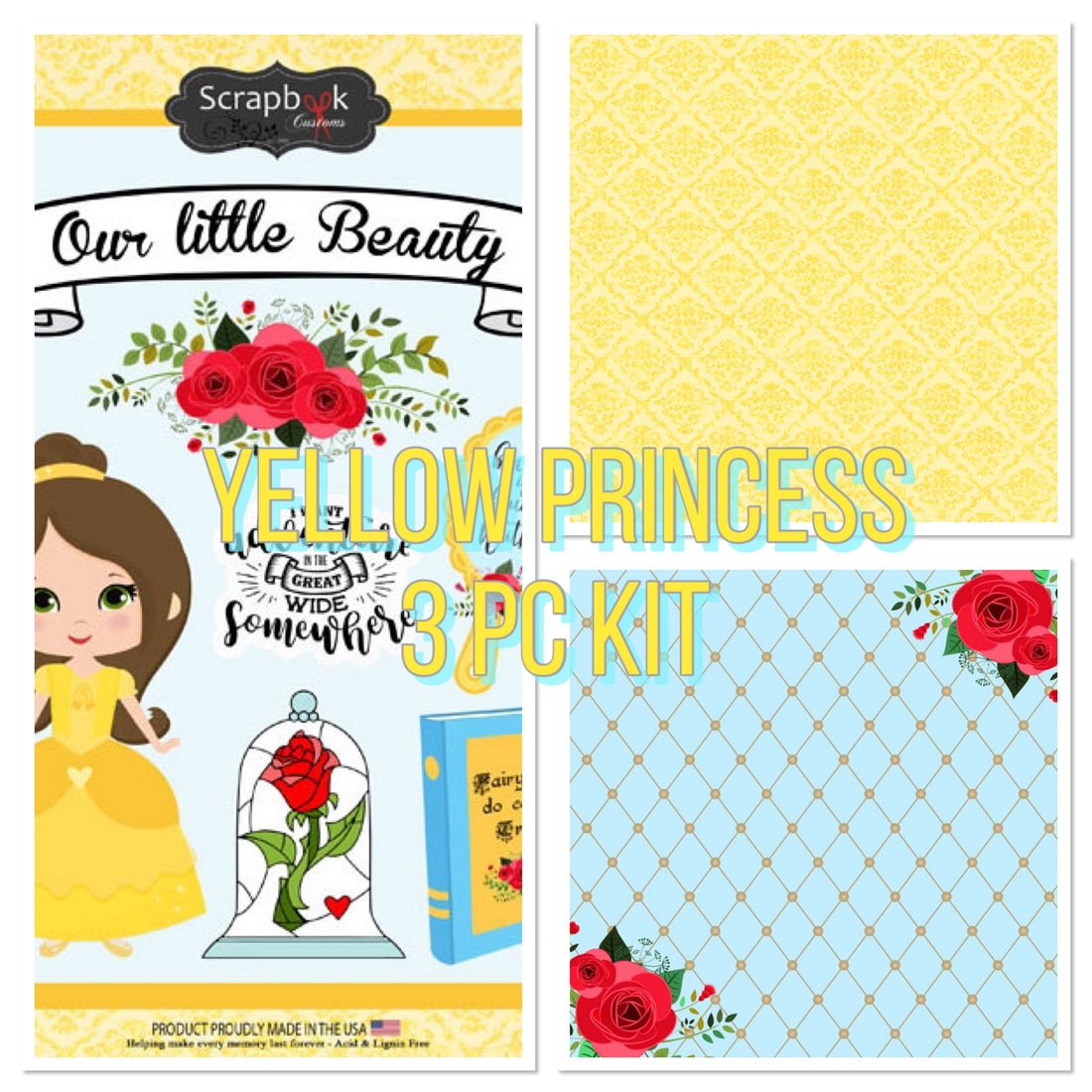 YELLOW PRINCESS KIT Belle Beauty and the Beast 9pc