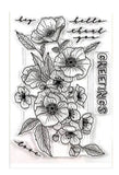 Poppy Flower Greetings Clear Stamp & Die Set 2pc