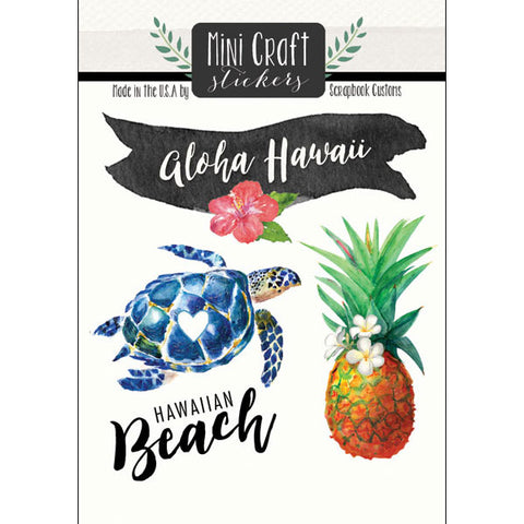 Mini Craft Stickers HAWAII LOVE Aloha Watercolor