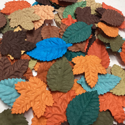 Bag of FALL LEAVES 1.5” DieCut Embellishment 70pc Scrapbooksrus