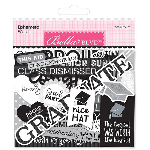 Bella Blvd CAP &amp; GOWN EPHEMERA Words 103pc