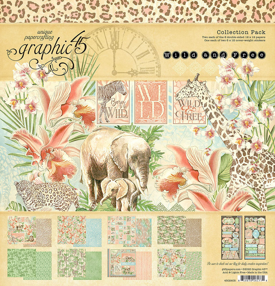 Graphic 45 WILD AND FREE 12X12 Collection Pack