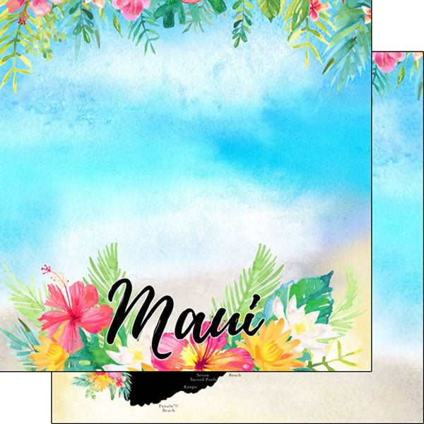 Scrapbook Customs MAUI HAWAII KIT Papers and Stickers 8pc