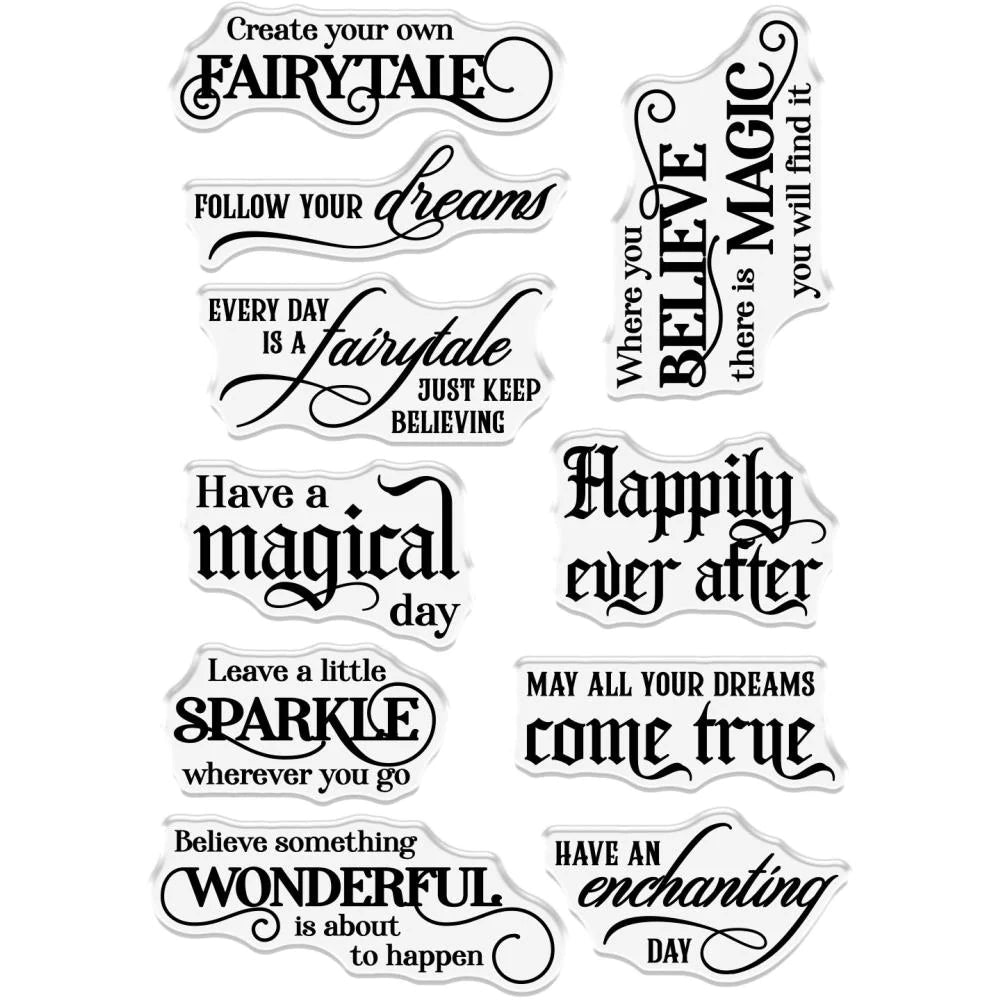 Crafter’s Companion EVERY DAY IS A FAIRYTALE Clear Acrylic Stamp 10pc.