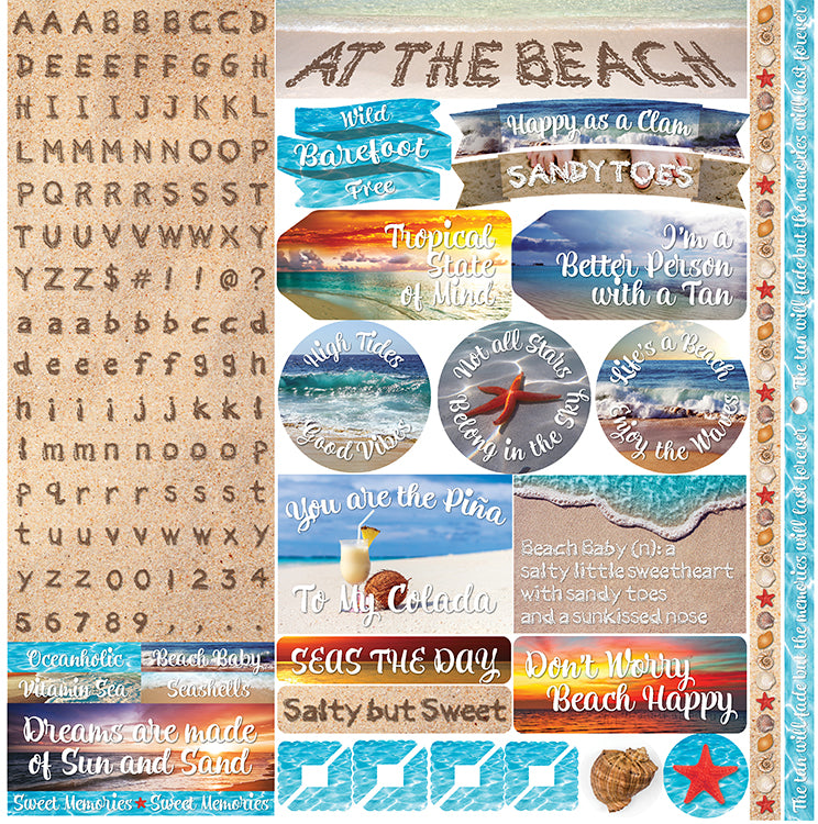 Reminisce AT THE BEACH 12&quot;X12&quot; Scrapbook Kit 9pc