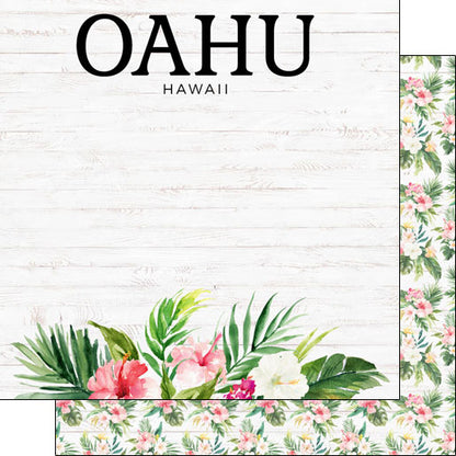 Scrapbook Customs OAHU HAWAII KIT Papers and Stickers 8pc