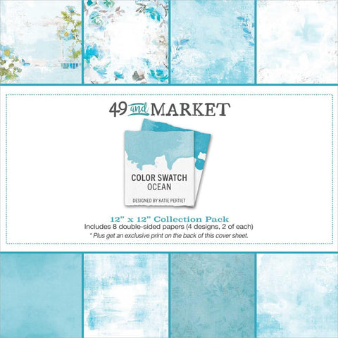 49 and Market COLOR SWATCH OCEAN 12x12 Scrapbook Collection Paper Pack