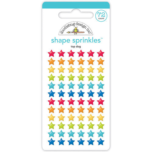 Doodlebug Doggone Cute TOP DOG SHAPE SPRINKLES Stickers 72pc