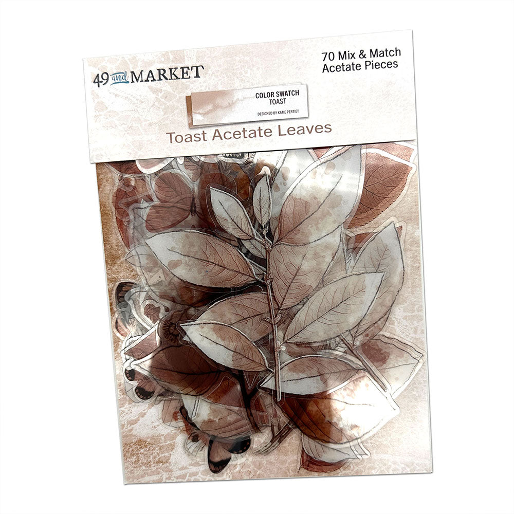 49 and Market Color Swatch TOAST ACETATE LEAVES 70pc Scrapbooksrus