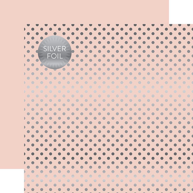 Echo Park BLOSSOM Silver Dot 12&quot;X12&quot; FOILED Paper Scrapbooksrus