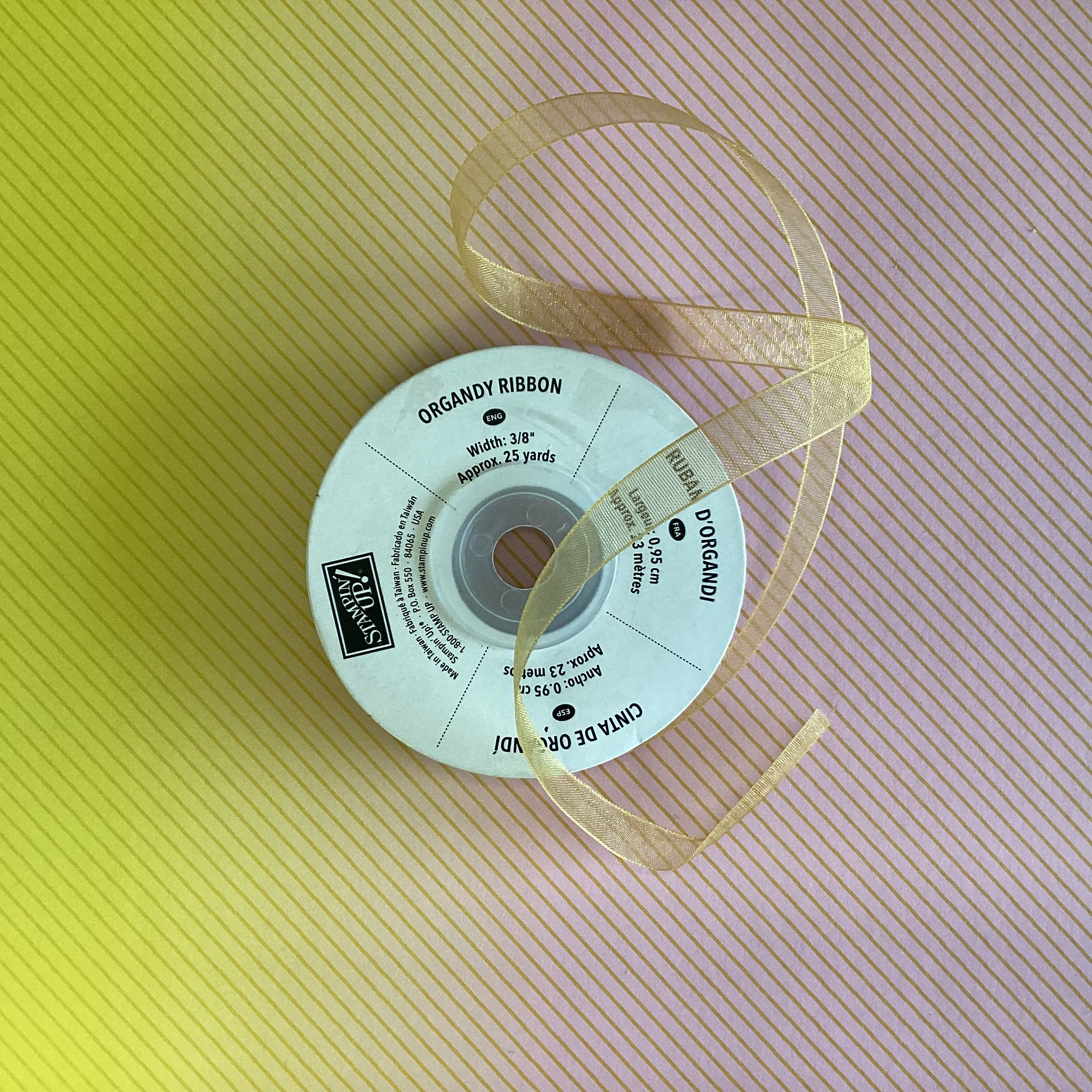 Stampin Up Ribbon 1 yard 3/8&quot; wide ORGANDY