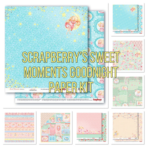 Scrapberry’s SWEET MOMENTS GOOD NIGHT 12"X12" Scrapbook Paper Kit 7pc