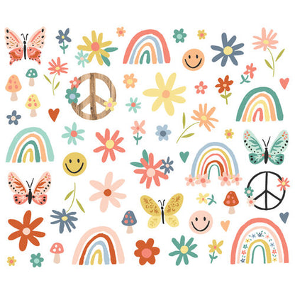 Simple Stories BOHO SUNSHINE FLORAL BITS DieCuts 57pc