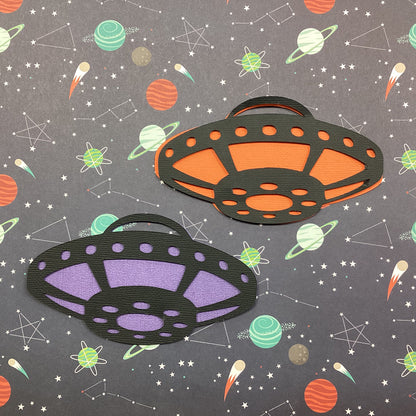 ALIEN UFO Spaceship Custom Scrapbook Die Cuts