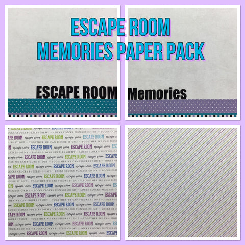 ESCAPE ROOM MEMORIES 12”X12” Scrapbook Paper Pack 6pc