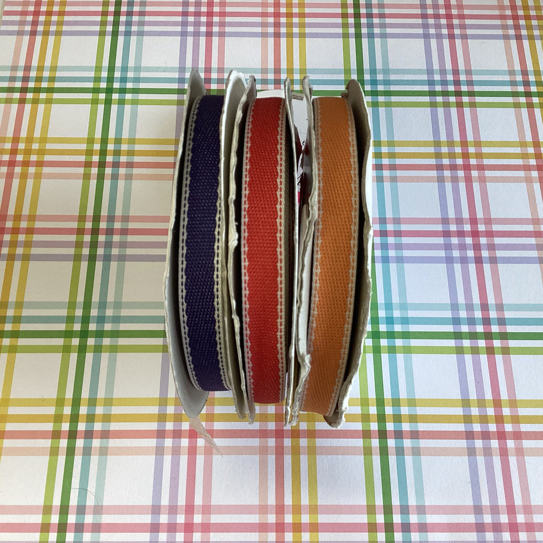 Stampin Up Ribbon 1 yard 1/2" wide STITCHED POLY