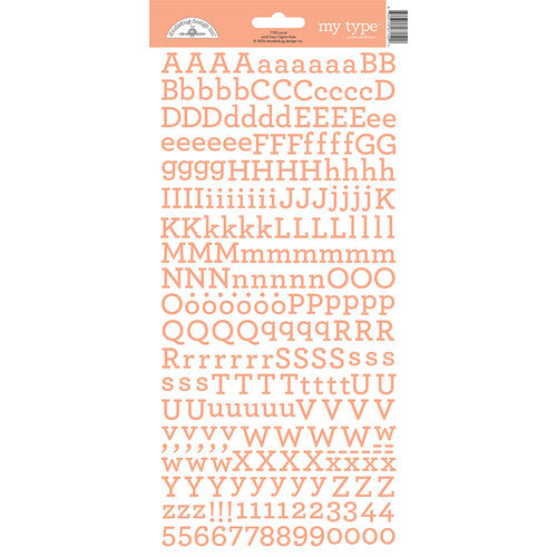 Doodlebug MY TYPE CORAL Alphabet Stickers