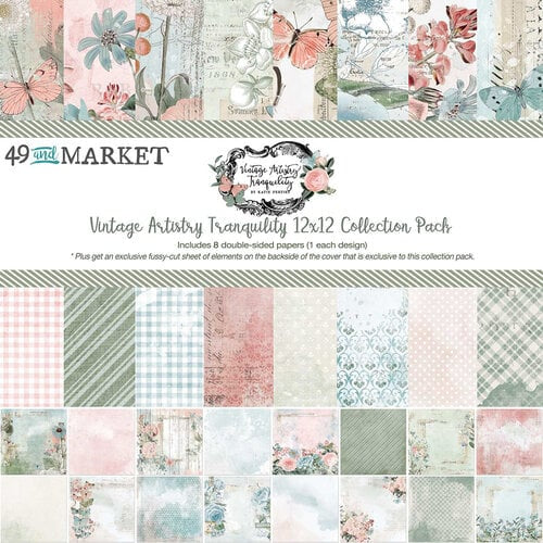 49 and Market VINTAGE ARTISTRY TRANQUILITY 12X12 Collection Paper Pack