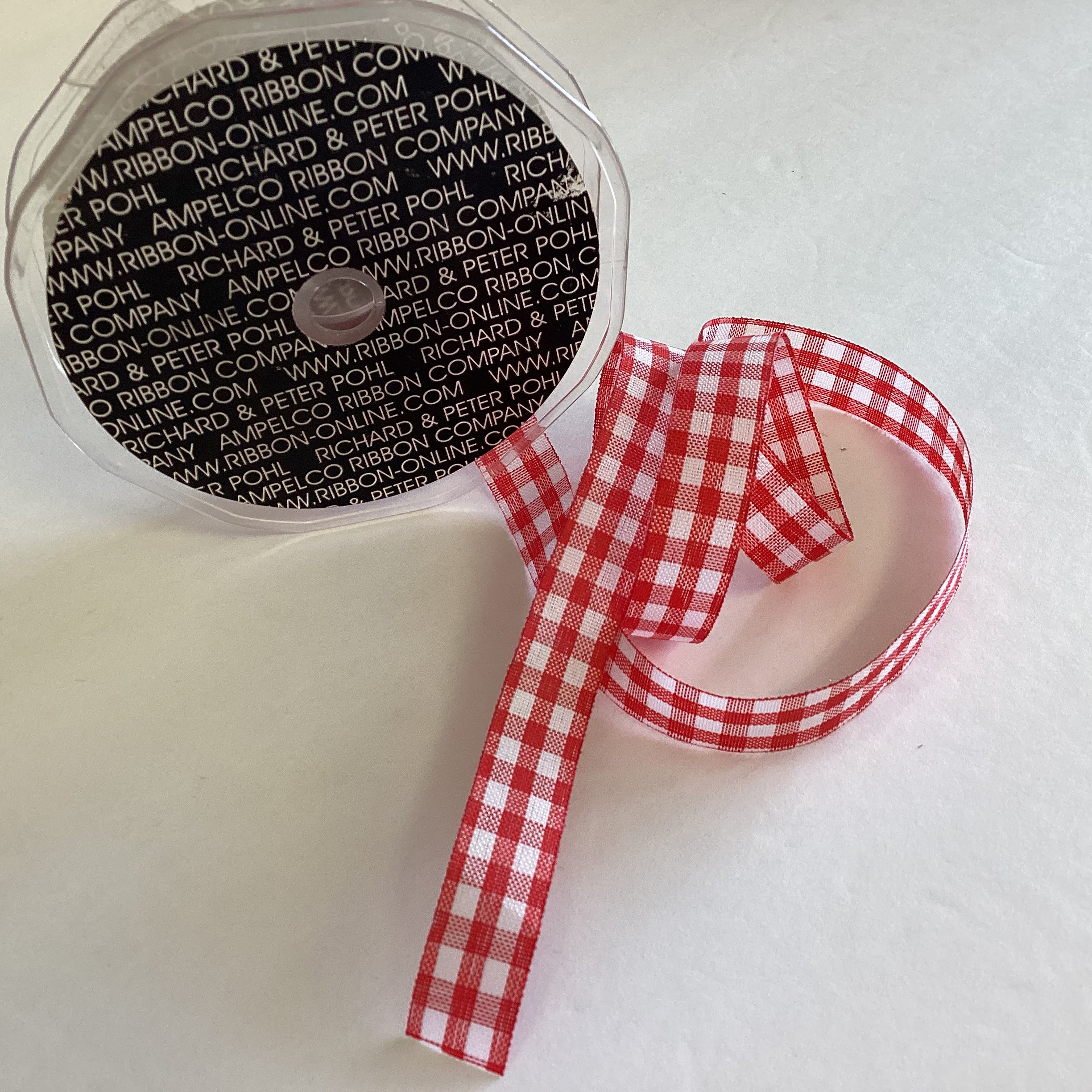 May Arts 5/8&quot; Cut Edge GINGHAM Ribbon 1 yard