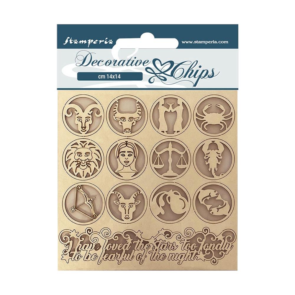 Stamperia Decorative Chips SYMBOLS CHIPBOARD 13pc