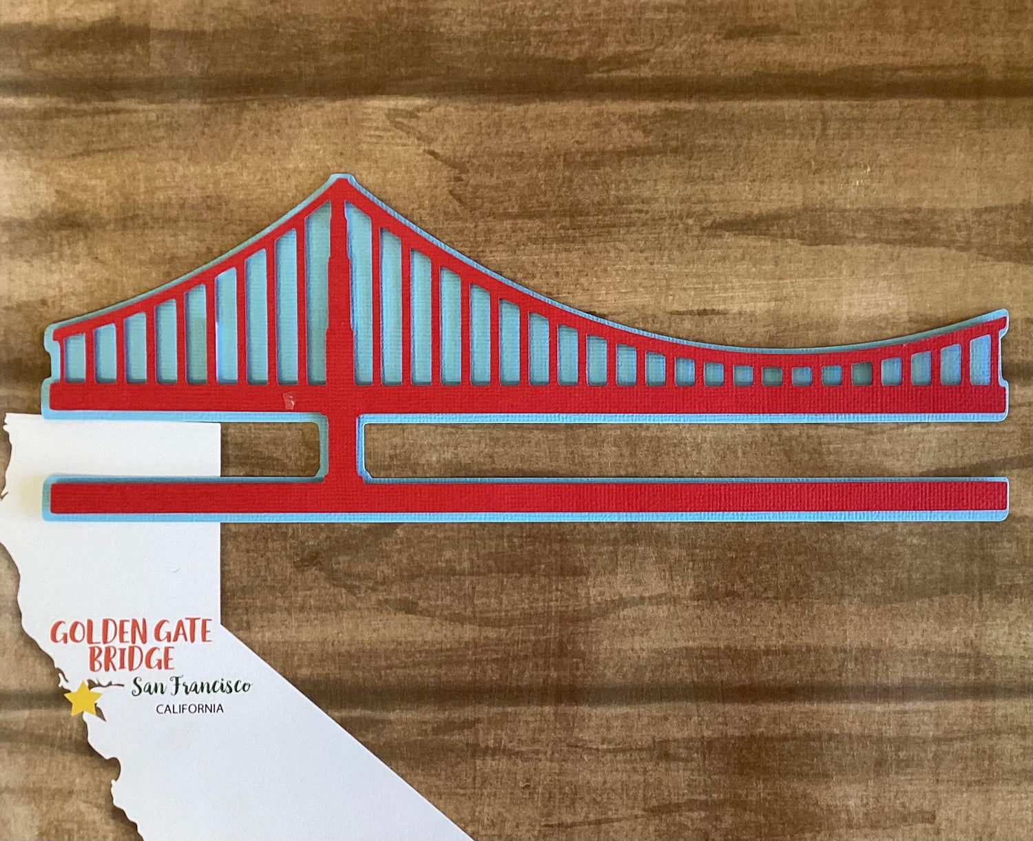 San Francisco GOLDEN GATE BRIDGE 3D Scrapbook Die Cut Embellishment