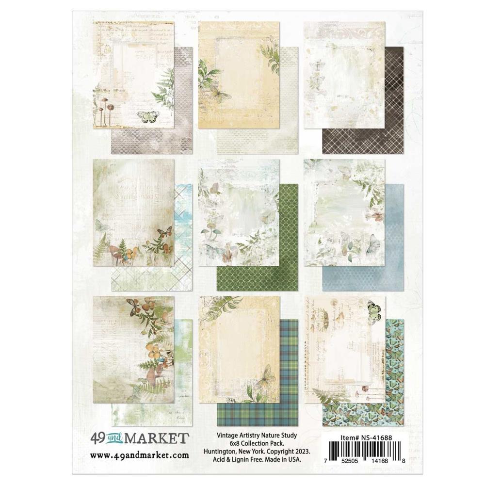 49 and Market Vintage Artistry 6”X8” NATURE STUDY Collection Paper Pack