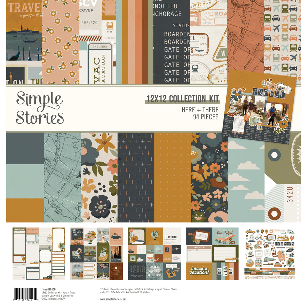 Simple Stories HERE + THERE 12&quot;X12&quot; Collection Kit 94pc