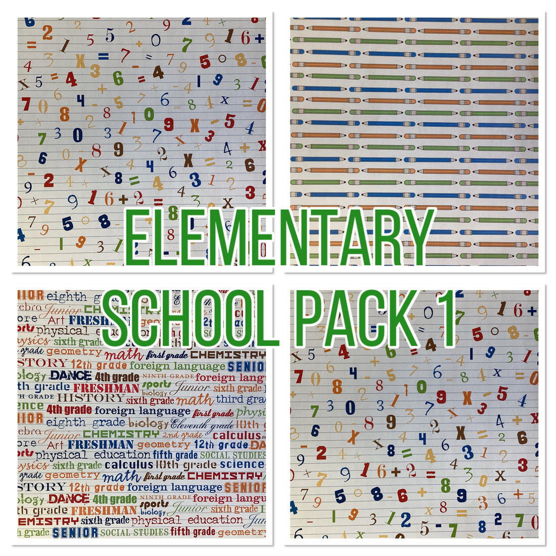 ELEMENTARY SCHOOL 12"X12" Scrapbook Papers 4pc