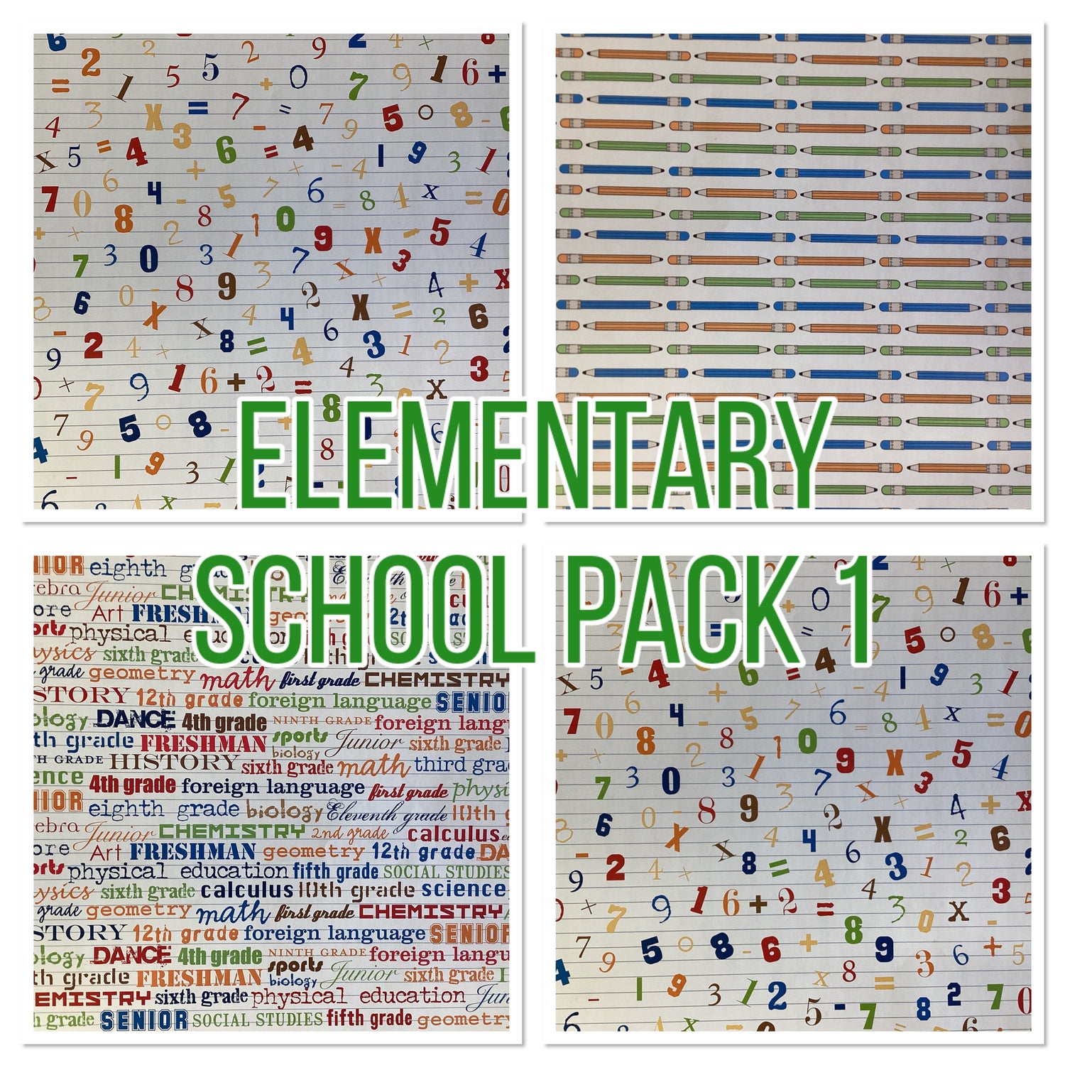 ELEMENTARY SCHOOL 12&quot;X12&quot; Scrapbook Papers 4pc