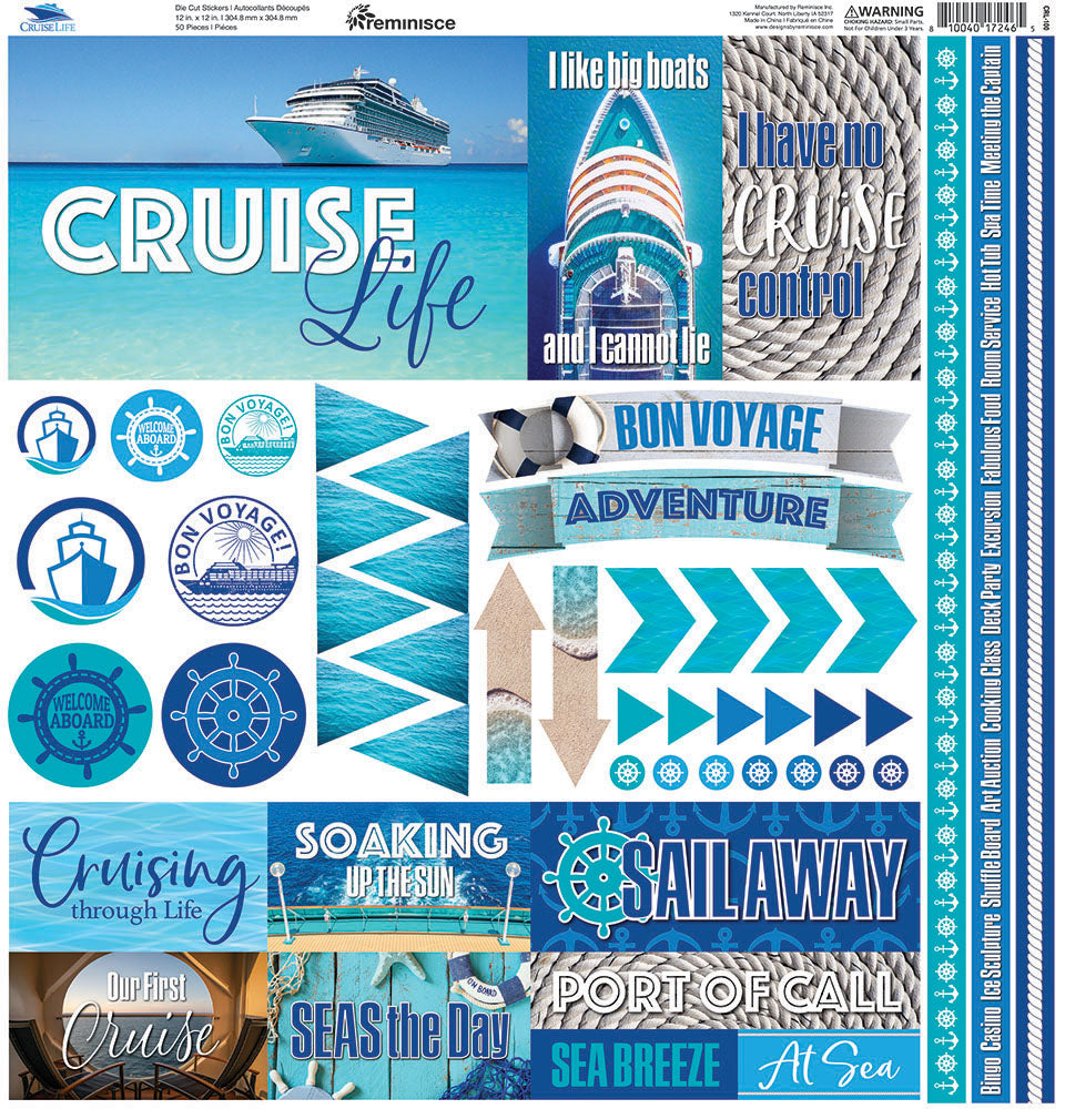 Reminisce CRUISE LIFE Scrapbook Paper Pack 2pc