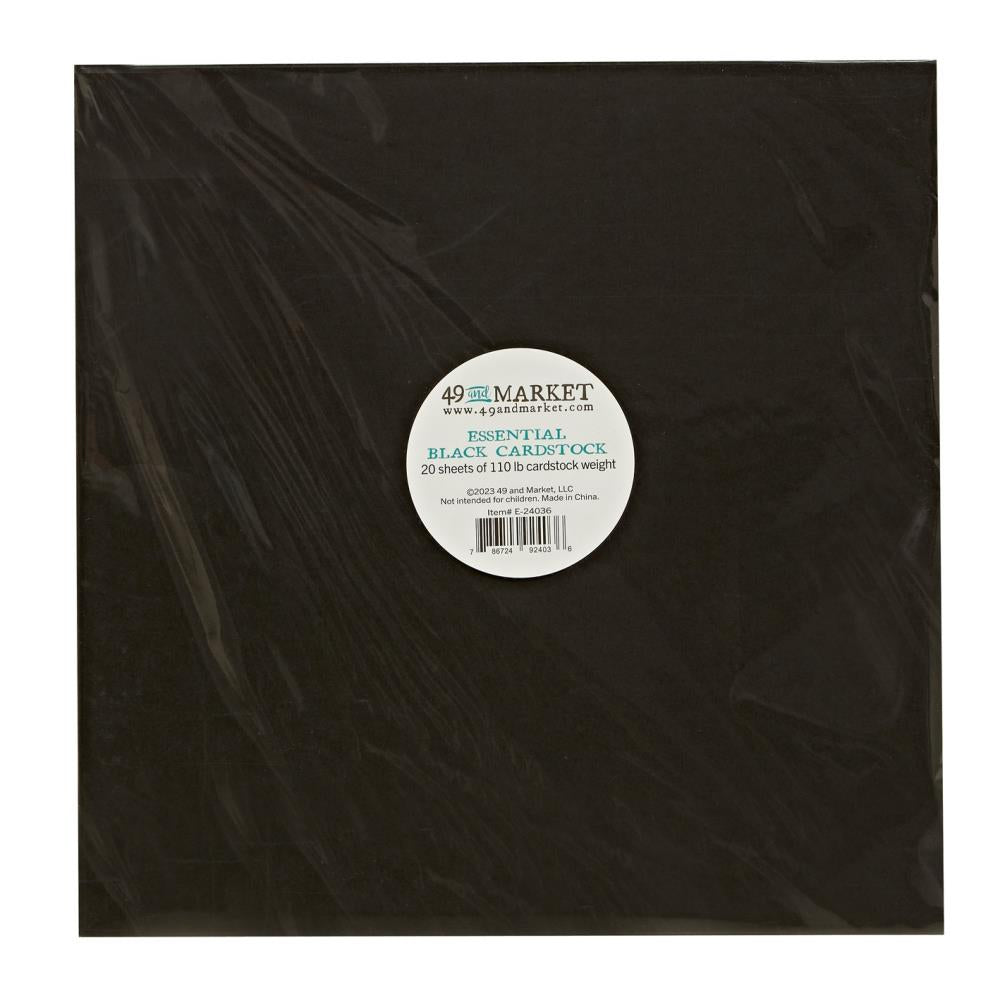 49 and Market Essential 110lb BLACK CARDSTOCK Paper Pack