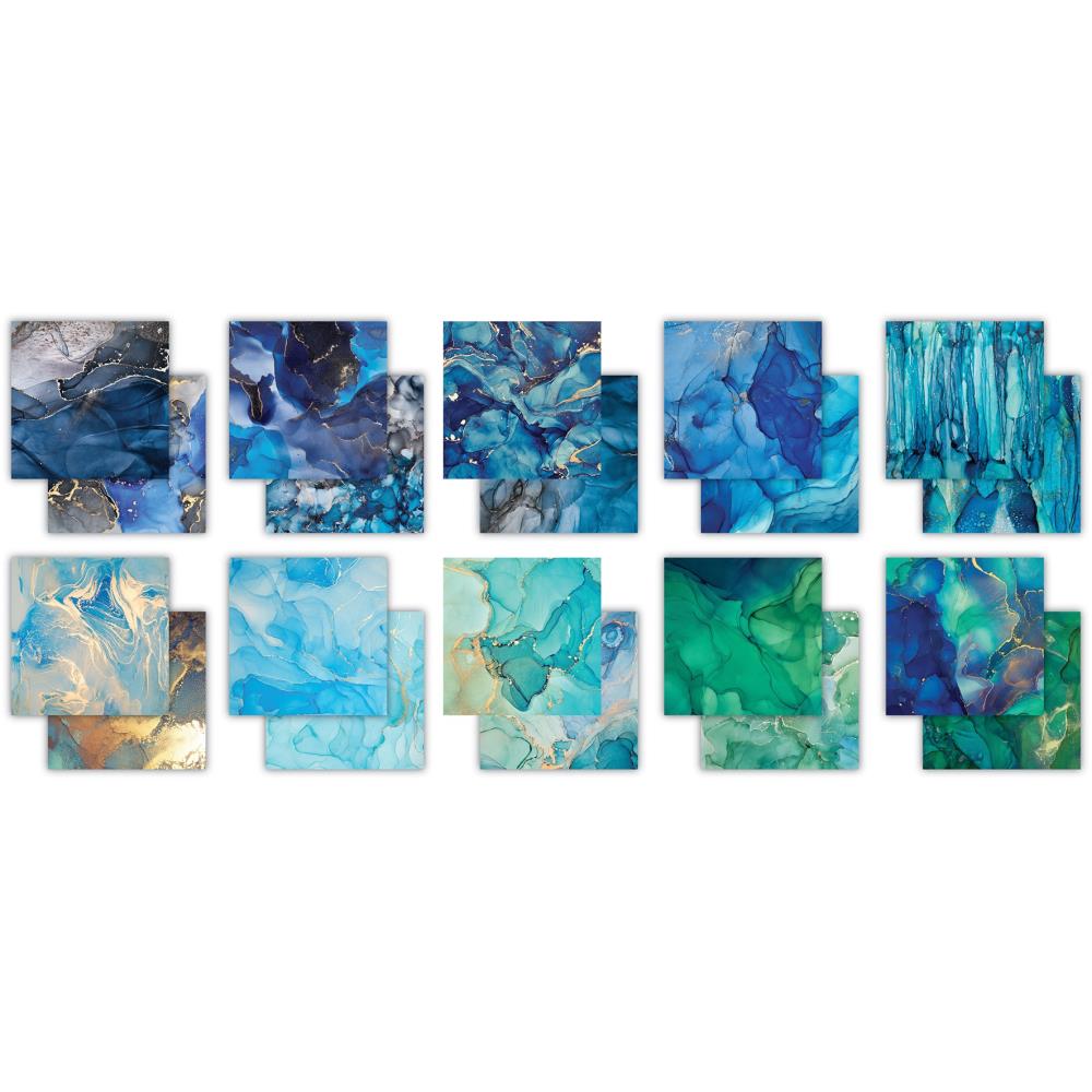 Craft Consortium Ink Drops OCEAN 6”X6” Premium Paper Pad