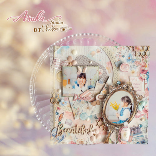 Asuka Studio DUSTY ROSE EPHEMERA DieCuts 24pc layout