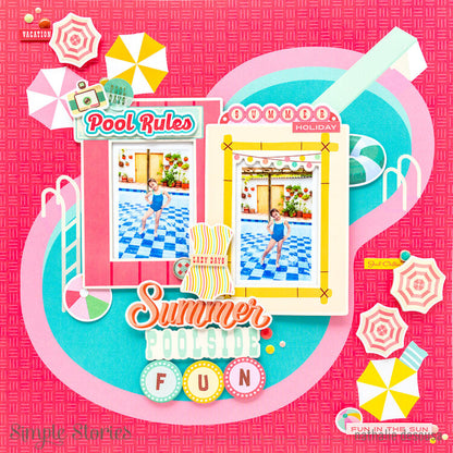 Simple Stories RETRO SUMMER 12&quot;X12&quot; Collection Kit 104pc