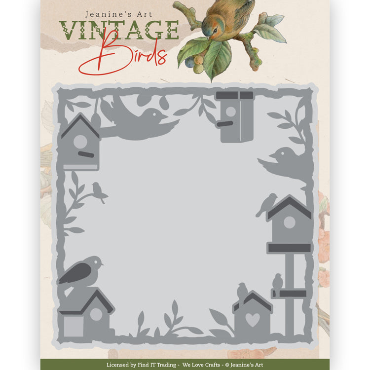 Jeanine’s Vintage Birds BIRDHOUSE FRAME Cutting Die