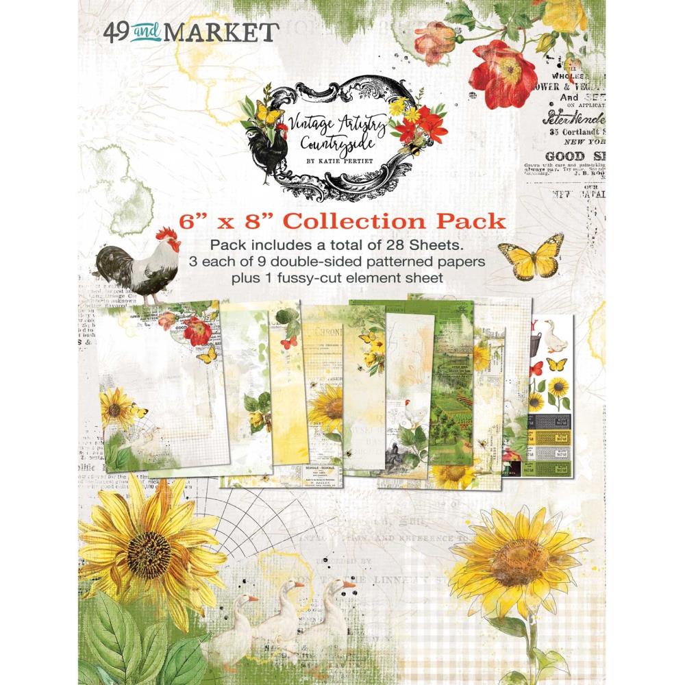 49 and Market Vintage Artistry COUNTRYSIDE 6x8” Collection Paper Pack