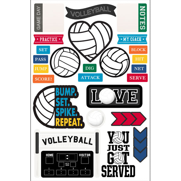 Scrapbook Customs VOLLEYBALL EMBELLISHMENTS Laser DieCuts