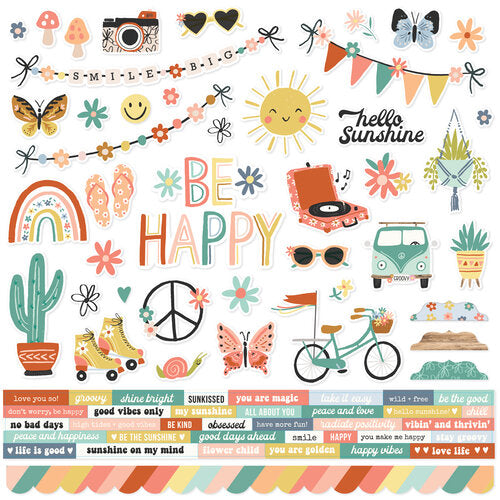 Simple Stories BOHO SUNSHINE 12&quot;X12&quot; Collection Kit 89pc