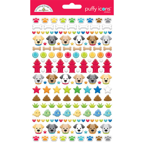 Doodlebug PUFFY ICONS DOGGONE CUTE Stickers 165pc Scrspbooksrus