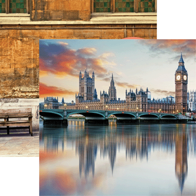 Reminisce Great Britain WESTMINSTER 12X12 Scrapbook Paper