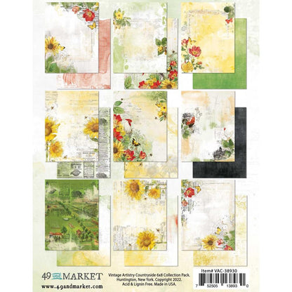 49 and Market Vintage Artistry COUNTRYSIDE 6x8” Collection Paper Pack