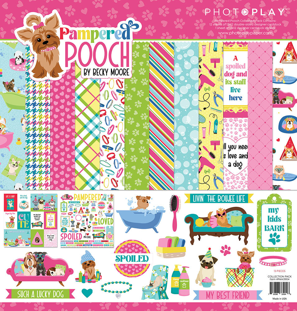 Photoplay PAMPERED POOCH 12X12 Paper Collection Pack